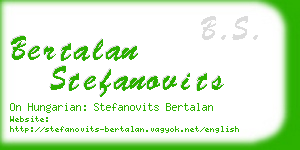 bertalan stefanovits business card